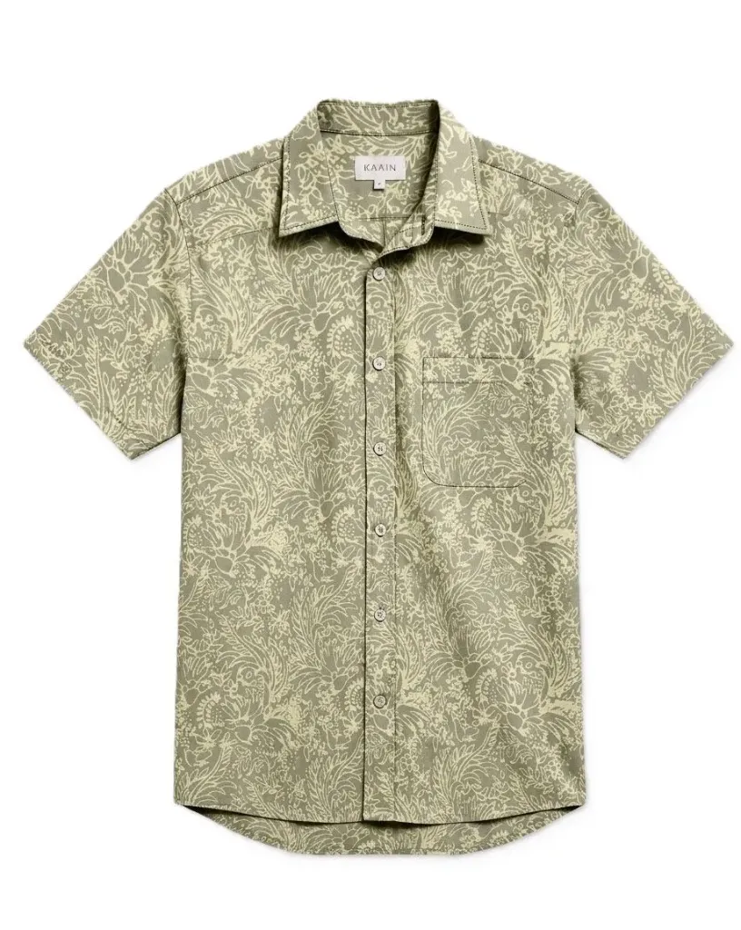 Burung Merak - Handmade Batik Shirt - Green (S)
