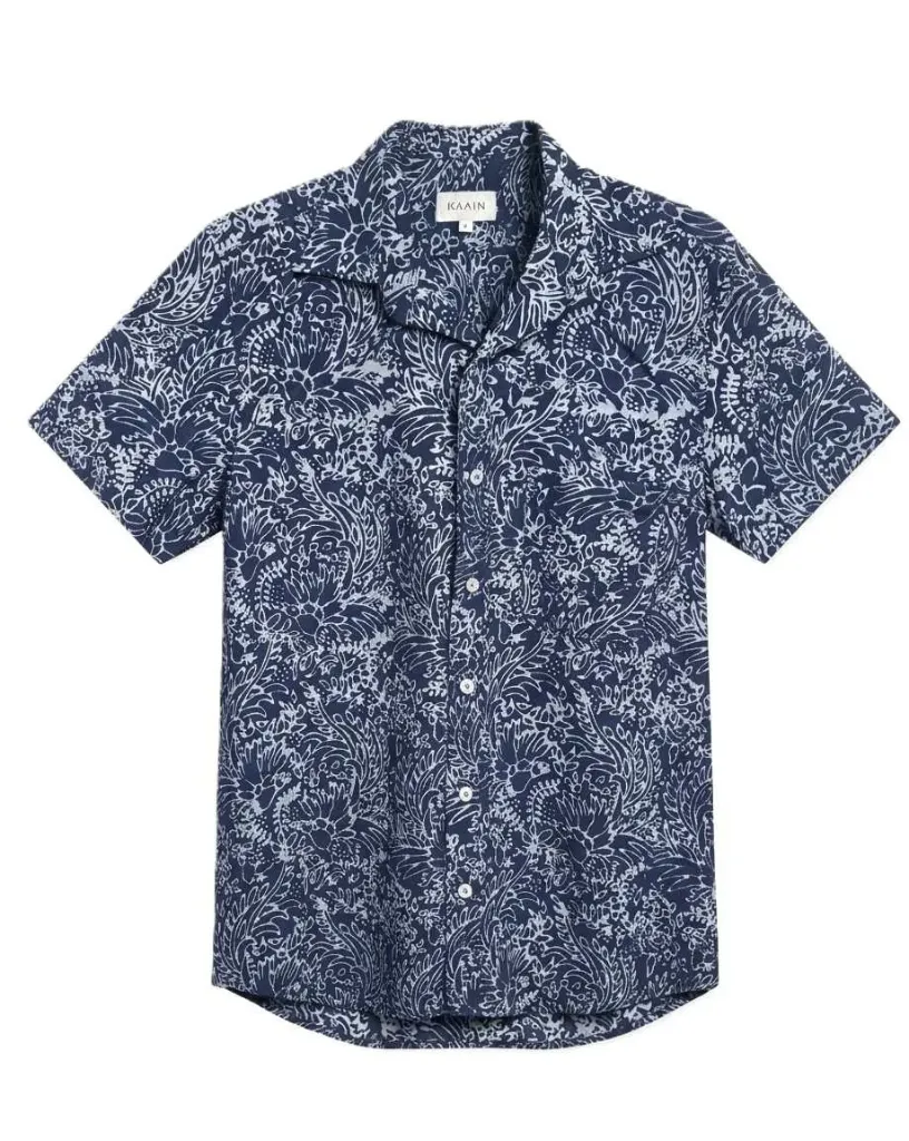 Burung Merak - Handmade Batik Shirt - Light Blue (S)