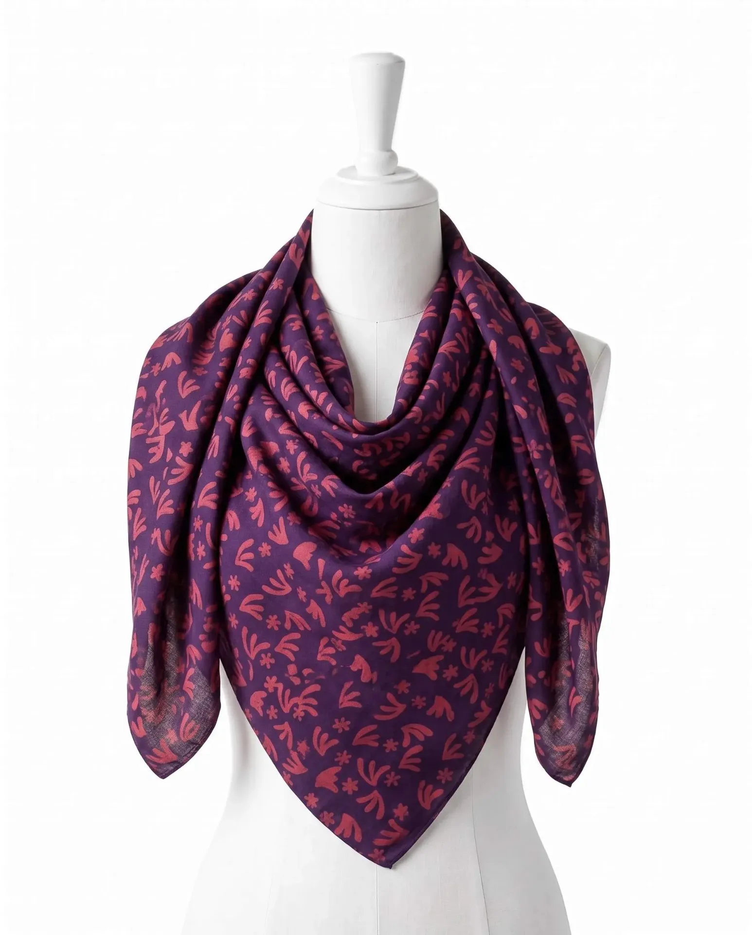 Kaki Burung- Dark Purple - Handmade Batik Tudung Bawal