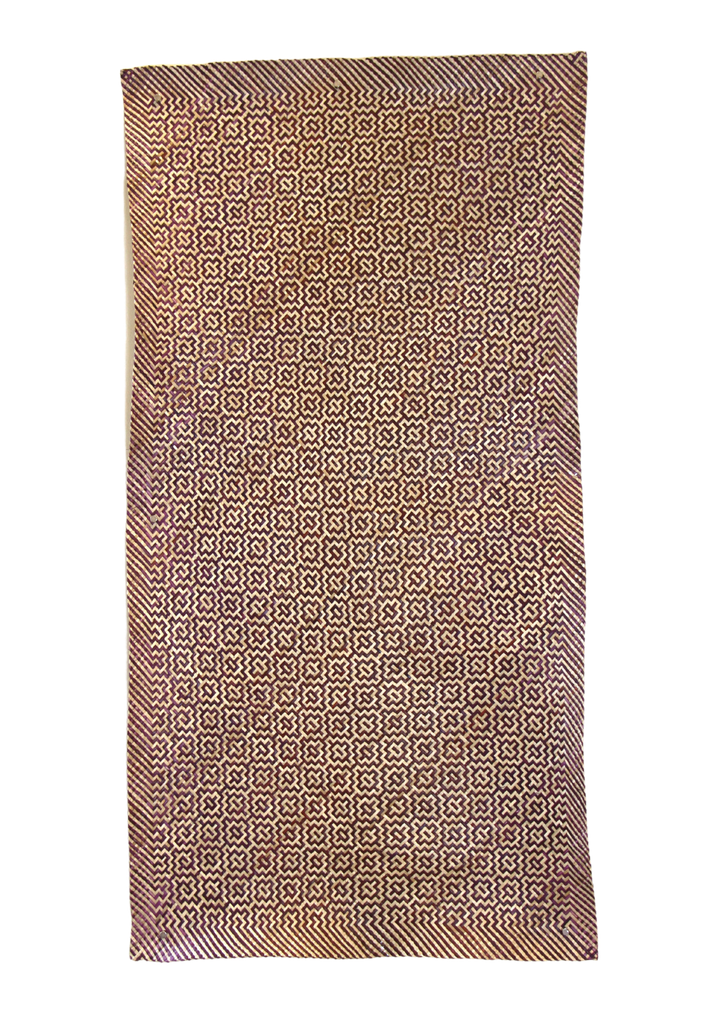 Tikar Kelarai (2ft x 4ft) - Natural/Red Square